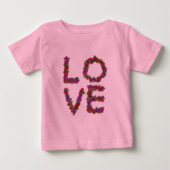 Camiseta De Bebé Navidades Camisas de amor - rosa, para niños (Anverso)