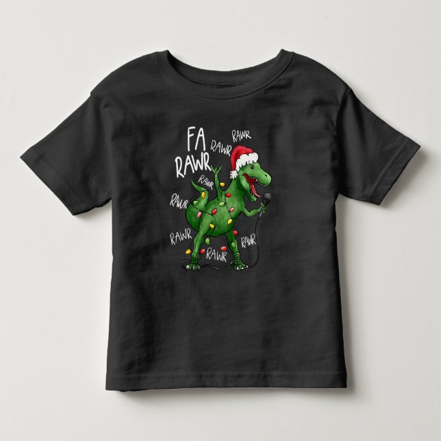 Camiseta De Bebé Navidades cantantes de Cute Fa Rawr Dinosaur (Anverso)