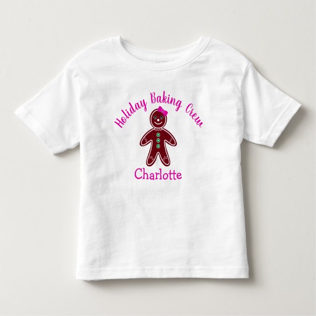 Camiseta De Bebé Navidades Chicas de Holiday Baking Crew Gingerbrea (Anverso)