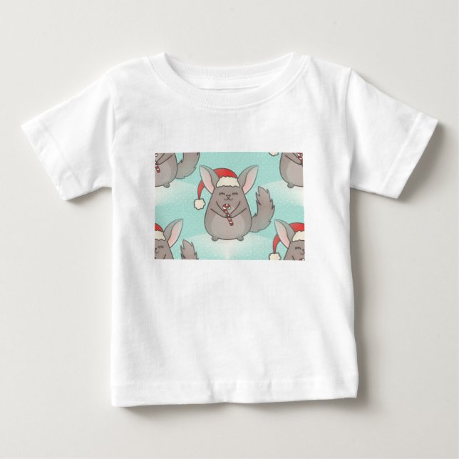 Camiseta De Bebé navidades chinchillas (Anverso)