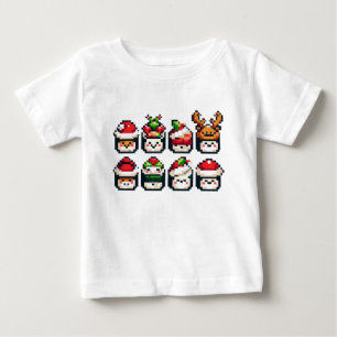 Camiseta De Bebé Navidades con rostros de sushi - Vacaciones de art