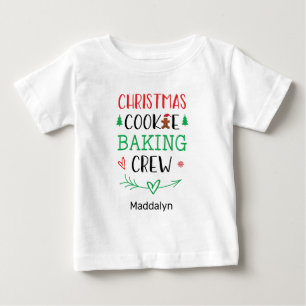 Camiseta De Bebé Navidades Cookie Baking Crew Nombre del niño de la