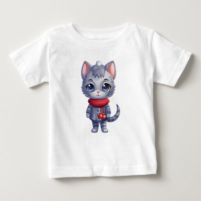 Camiseta De Bebé Navidades cortan gato azul ruso (Anverso)