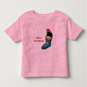 Camiseta De Bebé Navidades cortos, niño pequeño, azul rosado