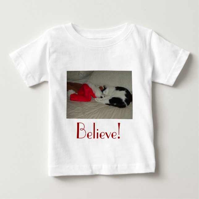 Camiseta De Bebé Navidades creen que gato Kitty (Anverso)