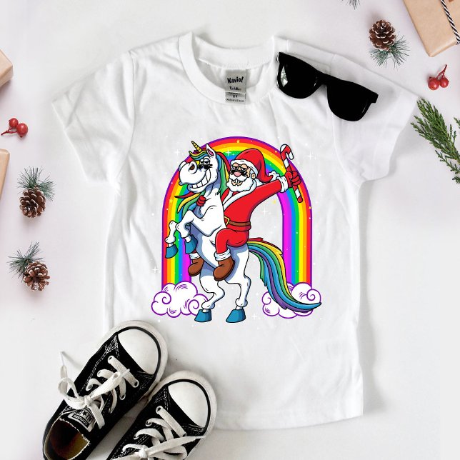 Camiseta De Bebé Navidades Cutos Camisas Unicornio Por Vacaciones (Subido por el creador)