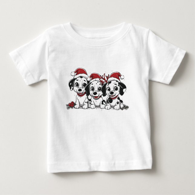 Camiseta De Bebé Navidades Dalmatian Dogs (Anverso)