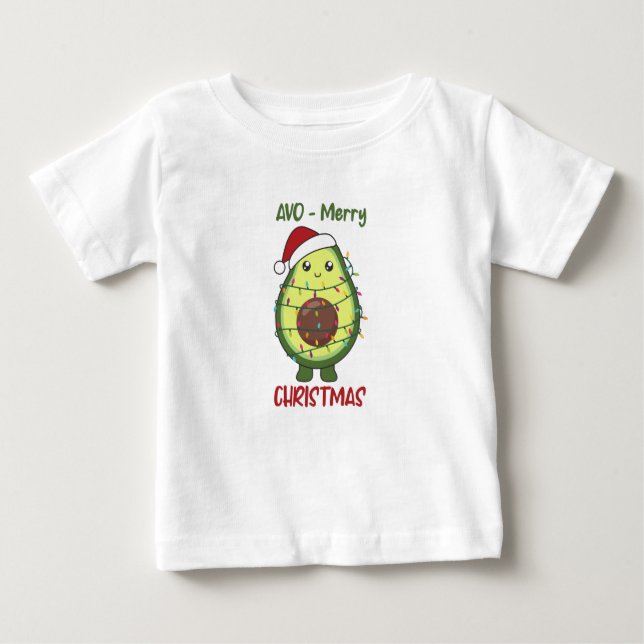Camiseta De Bebé Navidades de aguacate iluminan divertida ranura pa (Anverso)