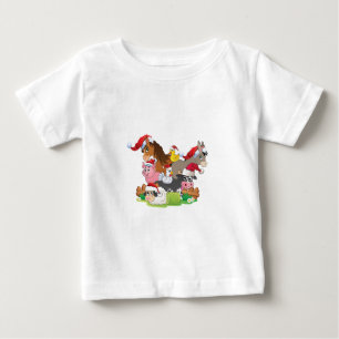 Camiseta De Bebé Navidades de animales de granja