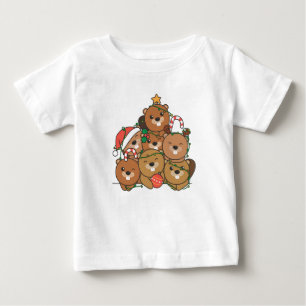 Camiseta De Bebé Navidades de animales divertidos del árbol de Navi