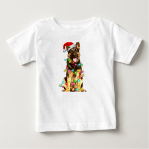 Camiseta De Bebé Navidades de árbol de pastores alemanes dulces nav