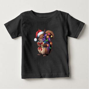 Camiseta De Bebé Navidades de ardilla iluminan familia Fiesta de Na