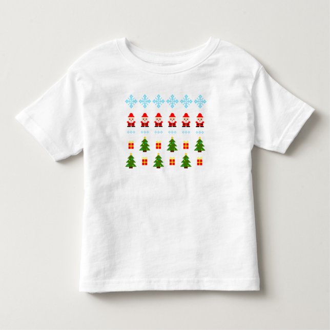 Camiseta De Bebé Navidades de arte de Pixel (Anverso)