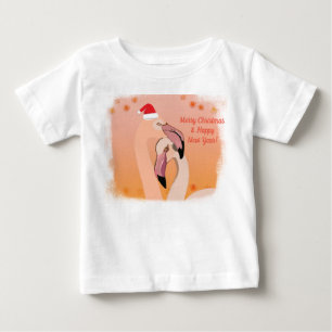 Camiseta De Bebé Navidades de Aves Flamingo, Año Nuevo