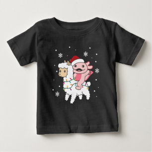 Camiseta De Bebé Navidades de Axolotl Llama Alpaca Animales de invi