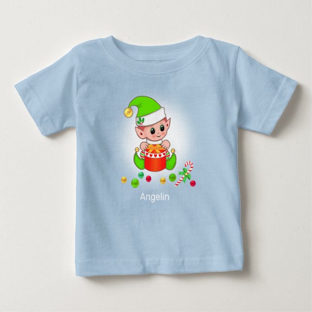 Camiseta De Bebé Navidades de bebé Elf y Confetti (Anverso)