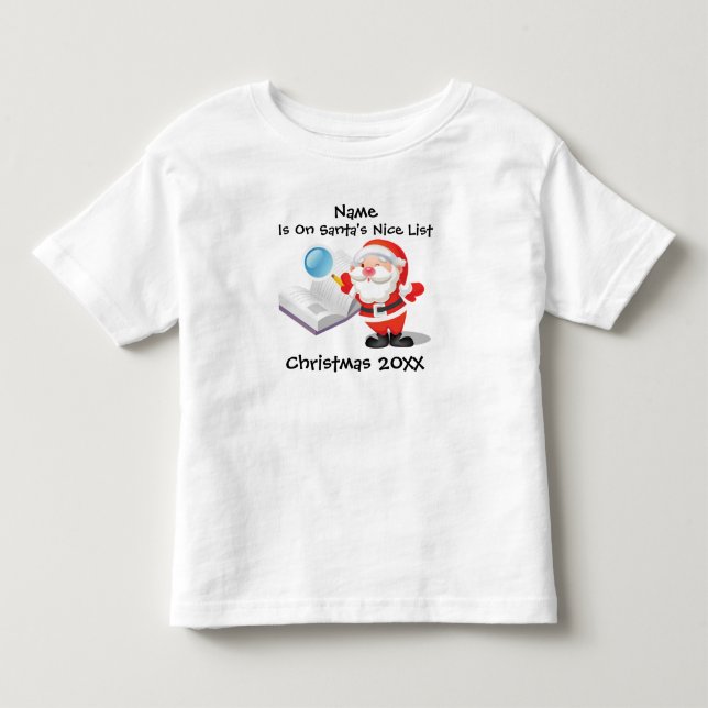 Camiseta De Bebé Navidades de bebés o niños pequeños personalizados (Anverso)