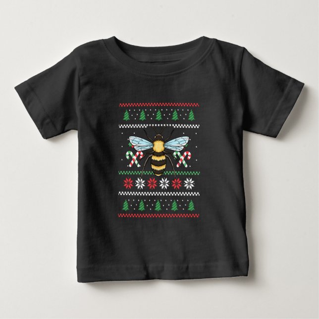 Camiseta De Bebé Navidades de Bee Animal Bee Ugly (Anverso)