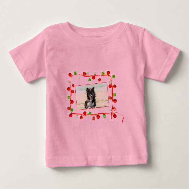 Camiseta De Bebé Navidades de Border Collie (Anverso)
