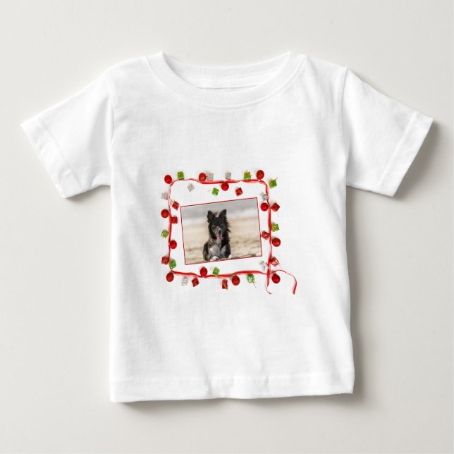 Camiseta De Bebé Navidades de Border Collie (Anverso)