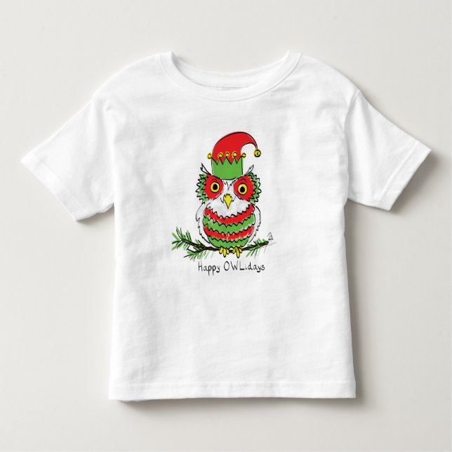 Camiseta De Bebé Navidades de búho Personalizado gracioso (Anverso)