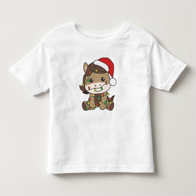 Camiseta De Bebé Navidades de caballos Animales de invierno (Anverso)