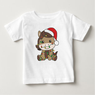 Camiseta De Bebé Navidades de caballos Animales de invierno