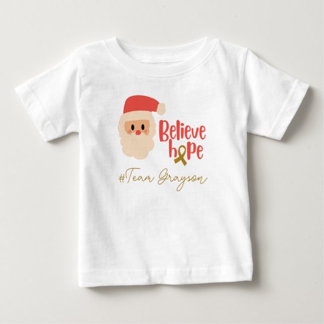 Camiseta De Bebé navidades de cáncer infantil Personalizado Baby T- (Anverso)