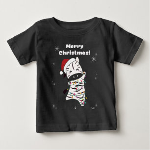 Camiseta De Bebé Navidades de cebra Zebras Animales de Invierno