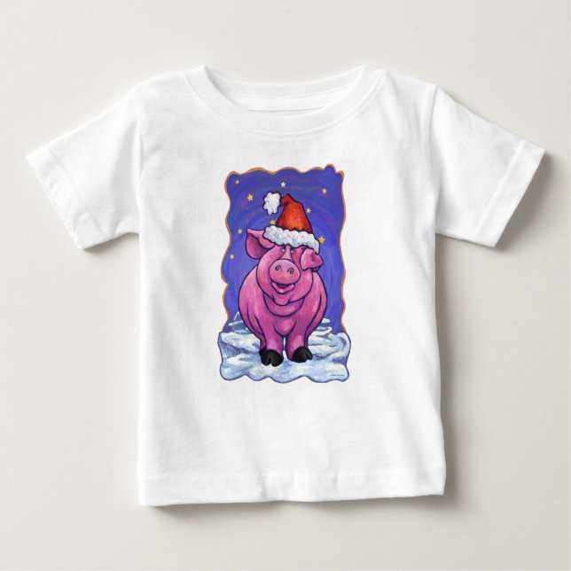 Camiseta De Bebé Navidades de cerdo (Anverso)