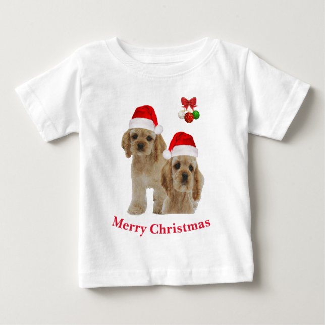 Camiseta De Bebé Navidades de Cocker spaniel (Anverso)