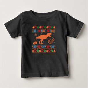 Camiseta De Bebé Navidades de dinosaurios T-Rex Festividad divert