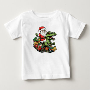 Camiseta De Bebé Navidades de dinosaurios T-Rex Festividad divert