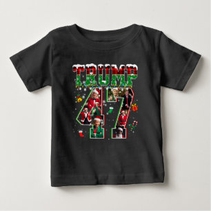 Camiseta De Bebé Navidades de Donald Trump 47° presidente 2024 Sant