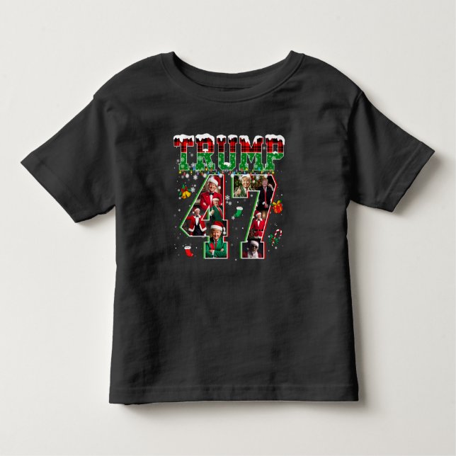 Camiseta De Bebé Navidades de Donald Trump 47° presidente 2024 Sant (Anverso)
