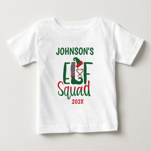 Camiseta De Bebé Navidades de Elf Squad que coinciden con la famili (Anverso)