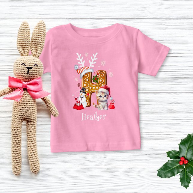 Camiseta De Bebé Navidades de familia Cute Gingerbread Alphabet H C (Subido por el creador)