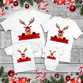 Camiseta De Bebé Navidades de familia que coinciden reno de cola de