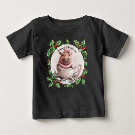 Camiseta De Bebé Navidades de Hippo para amantes de los animales