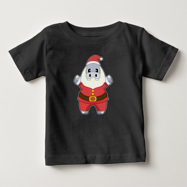 Camiseta De Bebé Navidades de Hippo Santa Claus (Anverso)