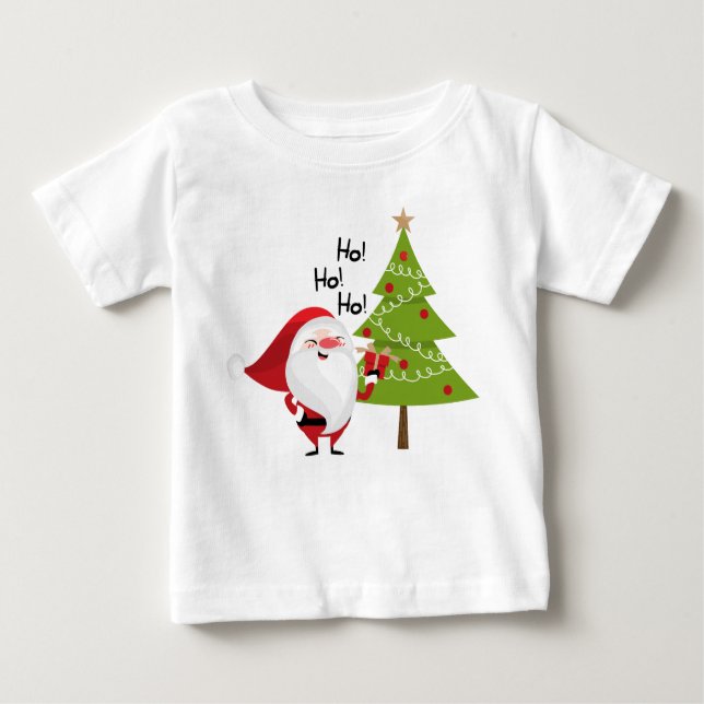 Camiseta De Bebé Navidades de Ho, Ho, Ho Santa Claus (Anverso)