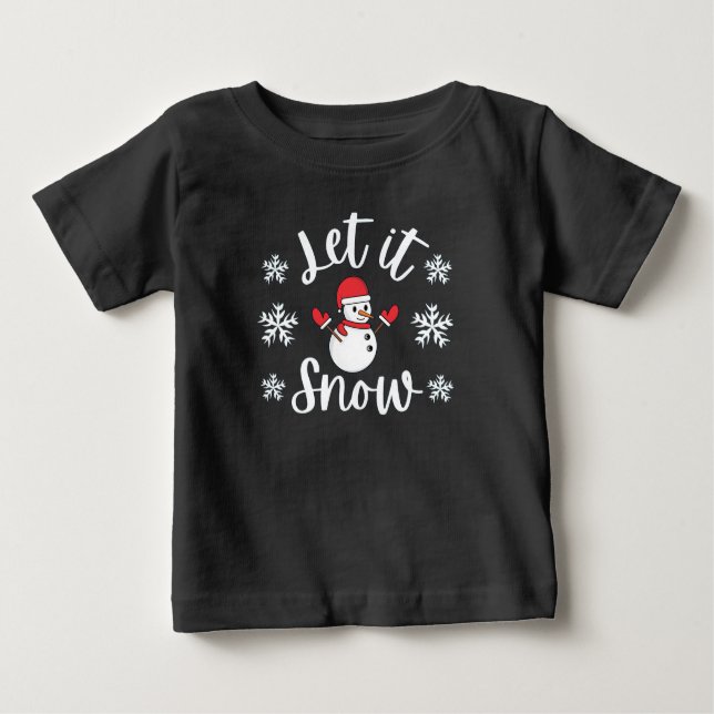 Camiseta De Bebé Navidades De Invierno Que Nieva (Anverso)