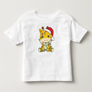 Camiseta De Bebé Navidades de jirafa en invierno animan jirafas