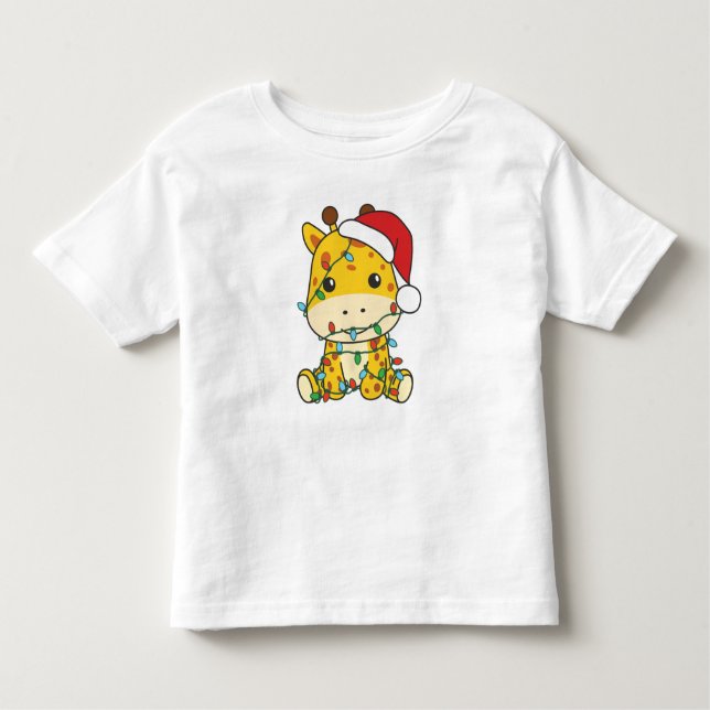 Camiseta De Bebé Navidades de jirafa en invierno animan jirafas (Anverso)