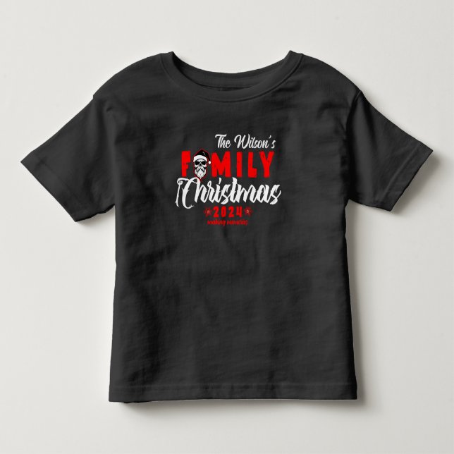 Camiseta De Bebé Navidades de la familia Skull Gótico (Anverso)