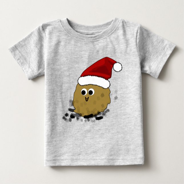 Camiseta De Bebé Navidades de Little Poop (Anverso)
