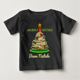 Camiseta De Bebé Navidades de Marinara Buon Natale Spaghetti Tree