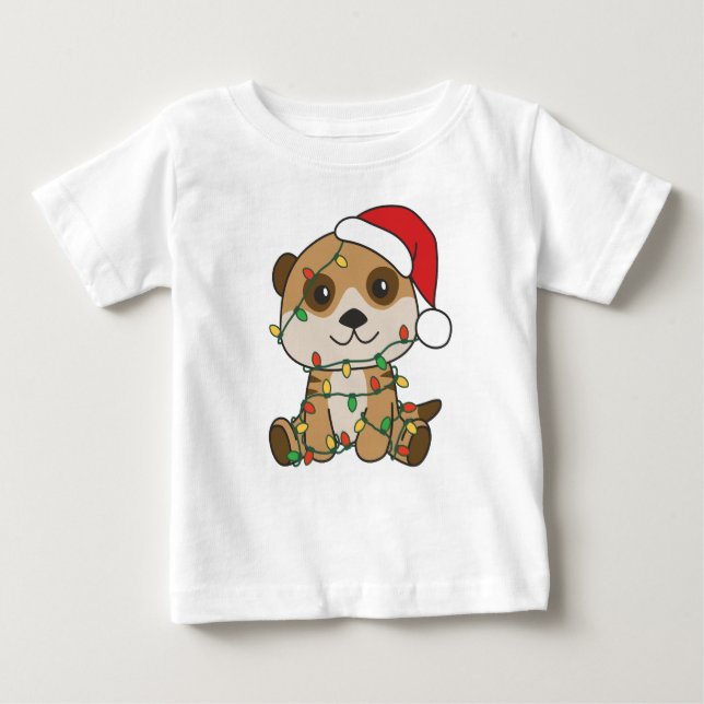 Camiseta De Bebé Navidades de Meerkat Animales De Invierno Vacacion (Anverso)