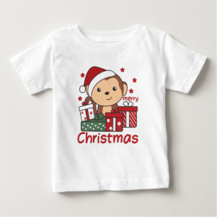 Camiseta De Bebé Navidades de monos dan a los animales de invierno