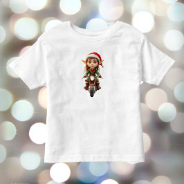 Camiseta De Bebé Navidades de moto Elf Toddler's Tee